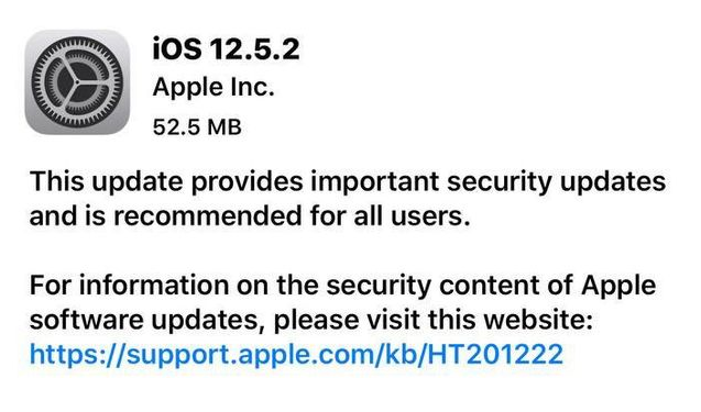 水磨沟苹果手机维修分享iOS12.5.2发布，建议所有老苹果用户安装 